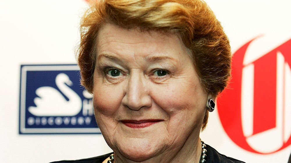 LONDON - MARCH 22:  Actress Patricia Routledge poses with Trouper of the Year Award at the "Oldie Of The Year Awards" honouring veteran notables together with Britain's oldest celebrity superstars, at Simpsons in the Strand on March 22, 2005 in London.  Sir David Attenborough was announced as the Swan Hellenic Oldie of the Year at the 13th annual awards.  (Photo by MJ Kim/Getty Images)